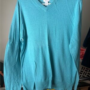 Old Navy Men's Aqua V-Neck Sweater